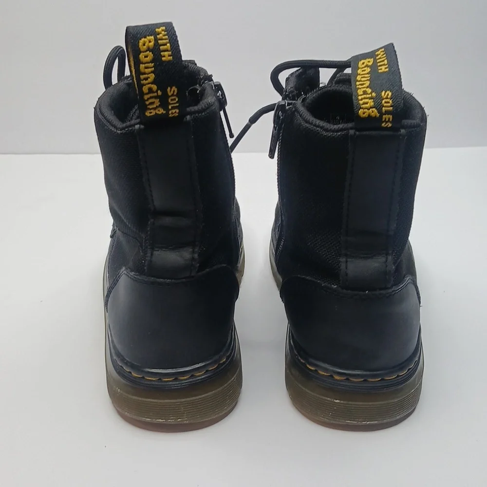 Dr. Martens Black 8 Eyelet Canvas Lace Up Combat‎ Boots